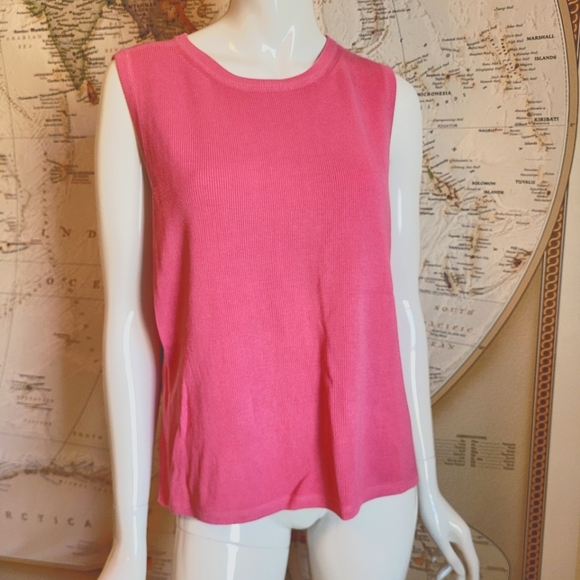 Original Island Sport Tops - Original Island Sport hot fuscia pink silk blend sleeveless sweater XL